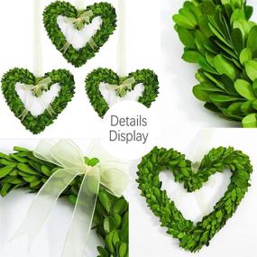 img 2 attached to BoxwoodValley Preserved Heart Shaped Mini Boxwood Wreath Set of 3 - Valentine's Day Gift - Door, Wall, and Window Wedding Party Decoration - 6 inch Boxwood Heart Wreath Set / 3