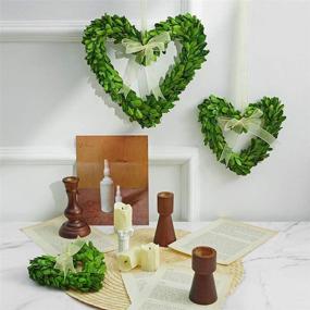 img 1 attached to BoxwoodValley Preserved Heart Shaped Mini Boxwood Wreath Set of 3 - Valentine's Day Gift - Door, Wall, and Window Wedding Party Decoration - 6 inch Boxwood Heart Wreath Set / 3