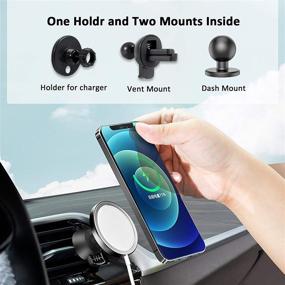img 3 attached to 📱 Mag Safe Compatible Adhesive Car Mount: Magnetic Phone Car Holder for iPhone 12 & iPhone 13 - Vent & Dashboard Mount