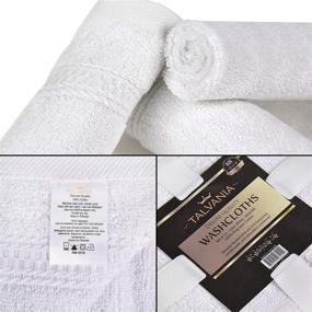 img 2 attached to 🛀 Talvania 100% Pure Ring Spun Cotton Washcloths - 13” X 13”, 600 GSM Soft and Absorbent, Long Lasting, Pack of 12 Face Wash Towel (White)