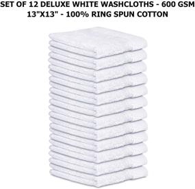 img 3 attached to 🛀 Talvania 100% Pure Ring Spun Cotton Washcloths - 13” X 13”, 600 GSM Soft and Absorbent, Long Lasting, Pack of 12 Face Wash Towel (White)