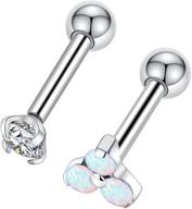 16g g23 titanium internally threaded cartilage earring studs by gagabody - labret jewelry logo