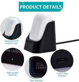 img 1 attached to Ultimate Convenience: Airpods Charger - Wireless Charger for Airpods Pro and Airpods in Sleek Black Design