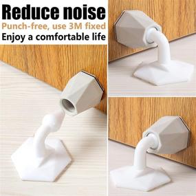 img 3 attached to Silicone Door Stopper (3 Pack) - Keep The Door Open, Punch-Free, Mute & Shock Absorbing, Prevent Wall Damage - Ideal for Homes and Offices