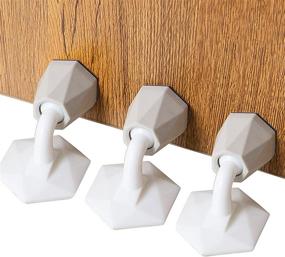 img 4 attached to Silicone Door Stopper (3 Pack) - Keep The Door Open, Punch-Free, Mute & Shock Absorbing, Prevent Wall Damage - Ideal for Homes and Offices