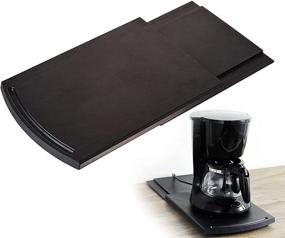 img 4 attached to 🧺 Maximize Countertop Space with KLEVERISE Kitchen Caddy Sliding Coffee Maker Tray Mat - Convenient Storage for Stand Mixers, Air Fryers, and More - 12" ABS Base Sliding Shelf with Smooth Rolling Wheels