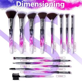 img 3 attached to Subsky Sparkling Crystal Style Makeup Brushes Set: 22Pcs with Tools, Blenders, Bag, and Brush Cleaner - All in One Set