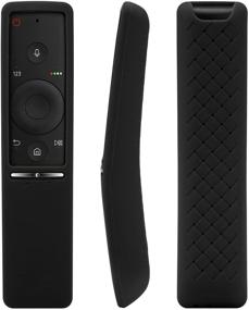 img 2 attached to 📺 AKWOX Black Silicone Remote Case for Samsung UHD TV Remote BN59-01241A, BN59-01242A, BN59-01292A - Shockproof & Washable Protector with Lanyard and Texture Design