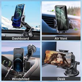 img 3 attached to 📱 Universal Car Phone Holder Mount - Securely Mount Your Cell Phone on Dash, Windshield, or Air Vent - Compatible with iPhone and other Mobile Phones
