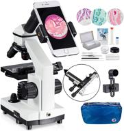 🔬 microscope 2000x with moving ruler, led lighting, prepared slides & accessories - perfect christmas gift for kids and students logo