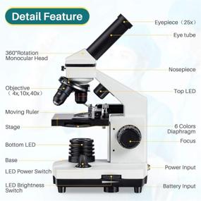 img 3 attached to 🔬 Microscope 2000X with Moving Ruler, LED Lighting, Prepared Slides & Accessories - Perfect Christmas Gift for Kids and Students