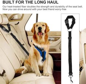 img 2 attached to 🐾 POPETPOP 2Pcs Dog Seatbelt: Secure Harness for Pet Car Safety & Restraint - Adjustable, Reliable and Durable - Ideal for Dogs & Cats - Black