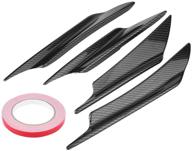 carbon fiber car front bumper deflector lip 🚘 splitter fins canards body spoiler - set of 4 logo