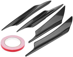 img 4 attached to Carbon Fiber Car Front Bumper Deflector Lip 🚘 Splitter Fins Canards Body Spoiler - Set of 4