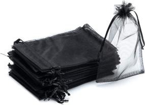 img 3 attached to 🎁 Вулканические 100 штук 4X6 дюймов Прозрачные органзовые мешочки: идеальная упаковка для вечеринок и свадебных подарков