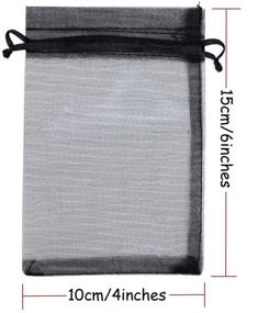 img 2 attached to 🎁 Вулканические 100 штук 4X6 дюймов Прозрачные органзовые мешочки: идеальная упаковка для вечеринок и свадебных подарков