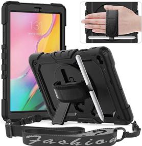 img 4 attached to 📱 Timecity Galaxy Tab A 10.1 Case 2019 - Ultimate Protection with Rotating Stand, Hand Strap & Screen Protector - Shop Now!