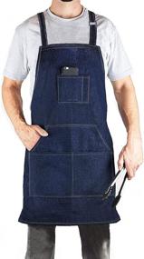 img 3 attached to Premium Blue Denim Jean Tool Apron: Durable, Waterproof, Lightweight with 4 Pockets - Adjustable Canvas for Ultimate Work Convenience
