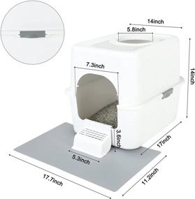 img 3 attached to 🐱 RIZZARI Large Portable Cat Litter Box with Lid - Top Entry, Enclosed Cat Litter Box for Anti-Splashing & Easy Installation