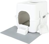 🐱 rizzari large portable cat litter box with lid - top entry, enclosed cat litter box for anti-splashing & easy installation logo