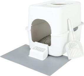 img 4 attached to 🐱 RIZZARI Large Portable Cat Litter Box with Lid - Top Entry, Enclosed Cat Litter Box for Anti-Splashing & Easy Installation