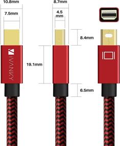 img 3 attached to 🔌 iVANKY Mini DisplayPort to Mini DisplayPort Cable, 4K Mini DP Cable - 2M/6.6ft, Red - Compatible with MacBook Pro/Air, iMac, Surface, Dell, ASUS