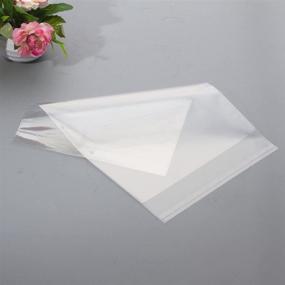 img 2 attached to 🎁 100 Pack of 11x15 Clear Resealable Cello Bags with Tape Strip on Lip - Glossy Self Sealing OPP Polypropylene Plastic Bags for Decorative Christmas Wedding Gift Baskets - Supplies (11x15 inches)