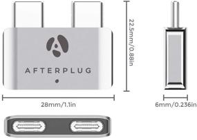 img 1 attached to 🔌 Afterplug Dual Type-C Short Extender: High-Speed Thunderbolt 3 Female to Male Adapter for MacBook Pro & Air (2017-2020): 40Gbps, 100W PD, 5k Video