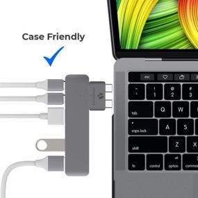 img 2 attached to 🔌 Afterplug Dual Type-C Short Extender: High-Speed Thunderbolt 3 Female to Male Adapter for MacBook Pro & Air (2017-2020): 40Gbps, 100W PD, 5k Video