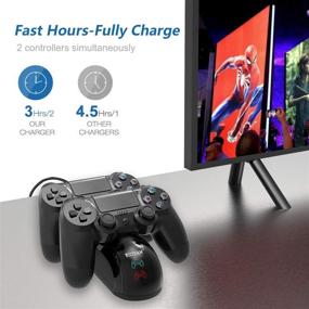 img 2 attached to YCCSKY Dual Shock PS4 Controller Charger: Convenient Twin 🎮 Charge Docking Station Stand for Sony PS4/PS4 Pro/PS4 Slim Controllers, Black