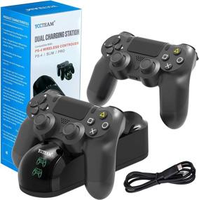 img 4 attached to YCCSKY Dual Shock PS4 Controller Charger: Convenient Twin 🎮 Charge Docking Station Stand for Sony PS4/PS4 Pro/PS4 Slim Controllers, Black