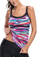 👙 wetopkim women's v neck racerback tankini swimsuit with floral print, wirefree tankini top logo