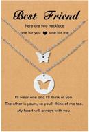 🦋 top-rated heart butterfly best friend necklace set for women and girls - perfect for besties and soul sisters logo