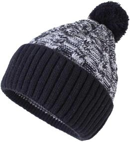 img 4 attached to Knit Winter Hat for Baby Toddler Boys - Warm Skull Cap with Cuff Beanie from Home Prefer