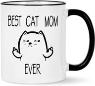 🐱 cat lovers mug - best cat mom ever, cat mom gift, cat gifts for women - perfect christmas, birthday, mother's day gift for cat lovers - cat mom mug - 11 oz white logo