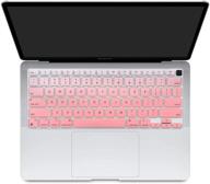 🎀 masibloom gradient light pink silicone keyboard cover skin for macbook air 13 inch with apple m1 chip model a2337 air 13" released in november 2020 touch id us version soft-touch accessories protector logo