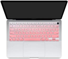 img 4 attached to 🎀 MasiBloom Gradient Light Pink Silicone Keyboard Cover Skin for MacBook Air 13 inch with Apple M1 Chip Model A2337 Air 13" Released in November 2020 Touch ID US Version Soft-Touch Accessories Protector