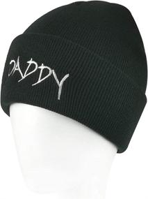 img 1 attached to 🧢 Chensheng Unisex Winter Hat - Daddy Letter Cap, Casual Beanies Hip-Hop Skullies Cap, Black Knitted Hat for Men and Women