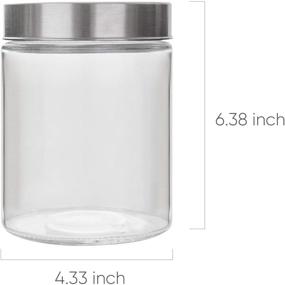 img 3 attached to Kitchen Glass Storage Jars - Set of 6, 27 oz Capacity, Stainless Steel Lids