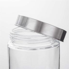 img 1 attached to Kitchen Glass Storage Jars - Set of 6, 27 oz Capacity, Stainless Steel Lids