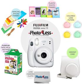 img 2 attached to Fujifilm Instax Mini 11 Instant Camera Instax Mini Twin Pack Film Hanging Frames Plastic Frames Case Close Up Filters - All Inclusive Bundle! (Ice White)