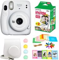 fujifilm instax mini 11 instant camera instax mini twin pack film hanging frames plastic frames case close up filters - all inclusive bundle! (ice white) logo