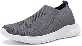 img 4 attached to 👟 HARENCE Women's Slip-On Walking Shoes - Comfortable, Breathable Mesh Sock Sneakers for Lightweight Sports, Athletic Running