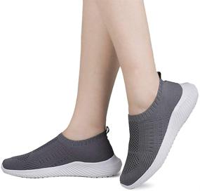 img 3 attached to 👟 HARENCE Women's Slip-On Walking Shoes - Comfortable, Breathable Mesh Sock Sneakers for Lightweight Sports, Athletic Running