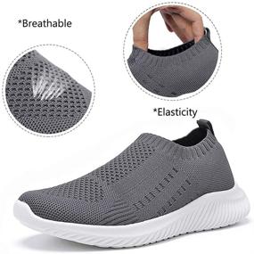 img 2 attached to 👟 HARENCE Women's Slip-On Walking Shoes - Comfortable, Breathable Mesh Sock Sneakers for Lightweight Sports, Athletic Running