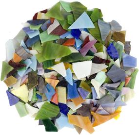 img 4 attached to 🎨 Разноцветные стеклянные мозаичные кусочки с неправильными формами - набор на 35 унций, блестящее стекло