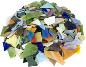 img 3 attached to 🎨 Assorted Colors and Irregular Shapes Glass Mosaic Pieces - 35 Ounce Value Pack, Brilliant Stained Glass