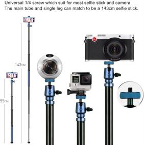 img 3 attached to 📷 MOMAX Aluminum Camera Tripods & Monopods: 56" Portable Lightweight Stand for DSLR, Mirrorless, GoPro, Smartphones - Blue