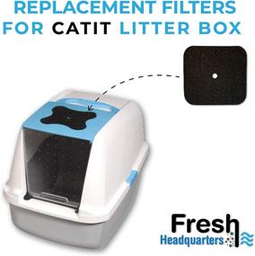 img 2 attached to 🐱 6-Pack of FRESH HEADQUARTERS Replacement Filters for Catit Hooded Litter Box – Pre-Cut Carbon Air Purifier Refill Pads for Effective Urine Odor Control