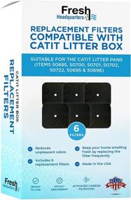 img 4 attached to 🐱 6-Pack of FRESH HEADQUARTERS Replacement Filters for Catit Hooded Litter Box – Pre-Cut Carbon Air Purifier Refill Pads for Effective Urine Odor Control